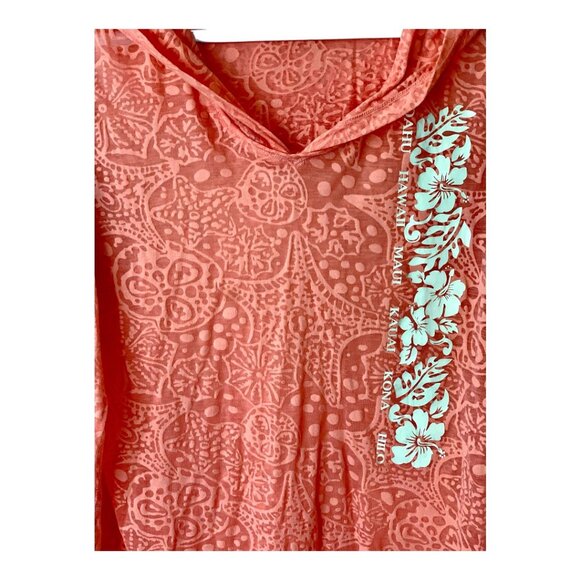 Pink Light Weight Sheer Long Sleeve Hoodie - Hawaii - Maui - Size Large - Picture 2 of 3